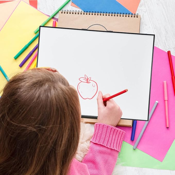 Small White Board - 12 X 16 Inches Portable Aluminum Frame Magnetic Dry Erase Board with Holder, to Do List Notepad for Office, Home, School