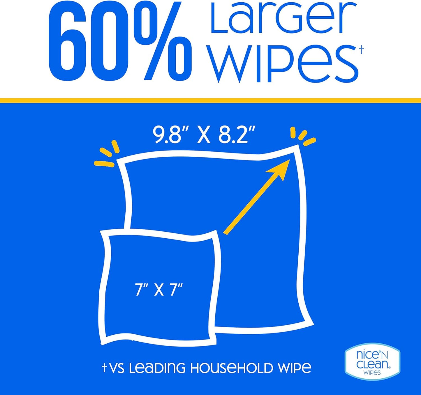 Nice 'N Clean Disinfecting Surface Wipes 72ct | Cleans & Disinfects Home & Kitchen Surfaces | Lemon Scent