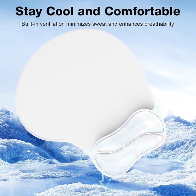 Gel Mouse Pad with Wrist Rest, Ergonomic Comfortable Computer Wrist Support for Laptop, Pain Relief Mousepad with Non-Slip PU Base for Office & Home Clear