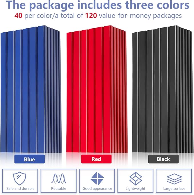 Epakh 120 Pcs Carpenter Pencil 7 Inch Flat Octagonal Hard Black Carpenter Marking Pencils Construction Contractor for Wood Working Tools Marking Concrete(Red, Blue, Black)