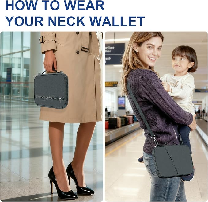 Family Passport Holder for Travel with RFID Blocking, Traveling Essentials Organizer Pouch Bag, Light Passport Wallet for Travel Must Haves Accessories for Women Men