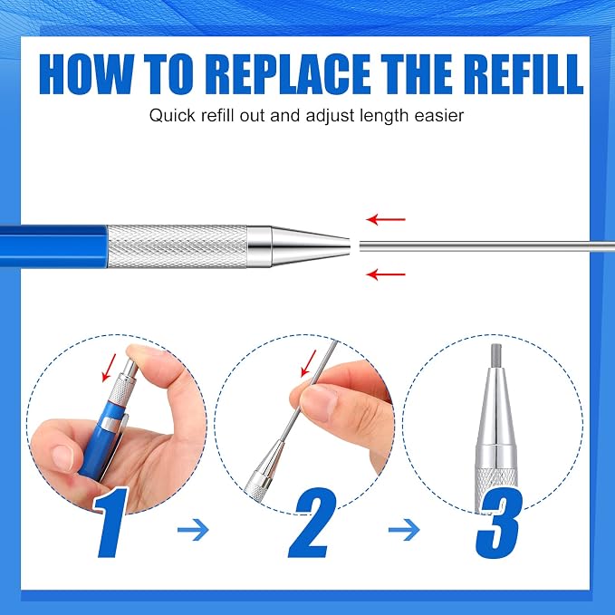 Gersoniel 2 Pcs Welders Pencil with 48 PCS Round Refills Mechanical Pencils Metal Welding Marker for Tube Pipe Fitter Welder Steel Construction Woodworking (Silver)
