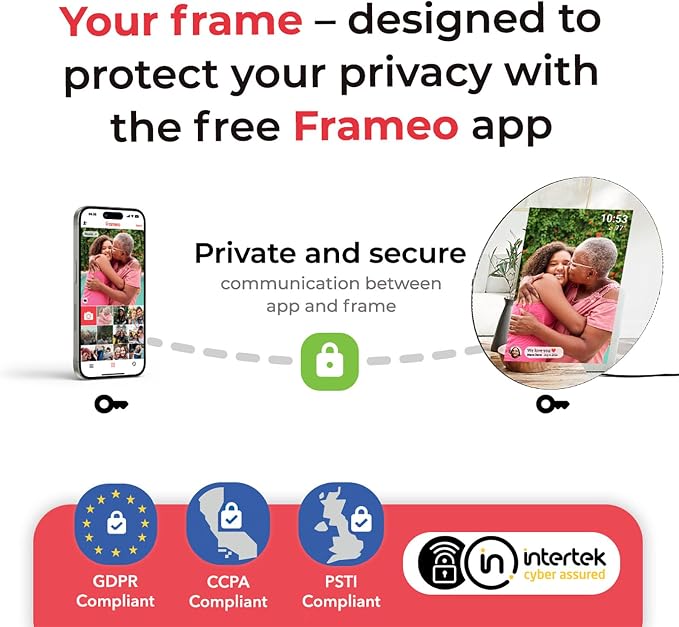 Frameo Digital Picture Frame WiFi Calendar 10.1" Mirror 3-in-1 Touchscreen Photo Frame, Auto-Synced Calendar, Share Photos & Videos via App, 32GB Wall/Tabletop for Parents Grandparents Home Gifts