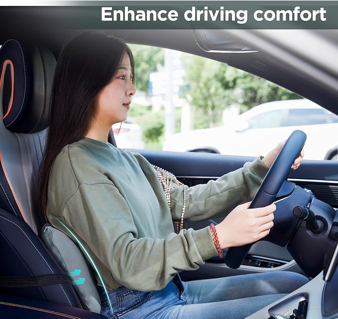 Lumbar Support Pillow for Office Chair, Memory Foam Car Back Cushion | Lumbar Pillow Lower Back with Adjustable Straps, Ergonomic Chair Back Pillow for Office, Car, Gaming Chairs and Bed
