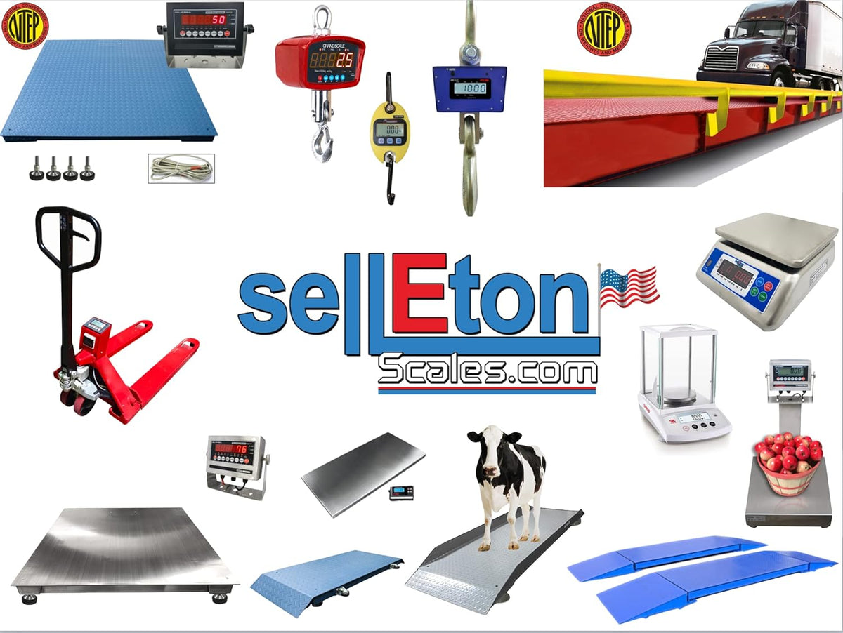 SellEton 48" x 72" (4' x 6') Non-NTEP Floor Scales, Indicator for Warehouse Shipping and Heavy Duty Industrial, 1000 lb x 0.2 lb