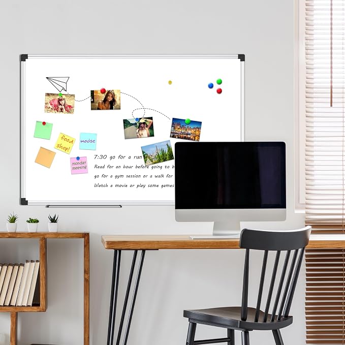 XBoard Magnetic Dry Erase Board/Whiteboard, 36 X 24 Inches Double Sided White Board, Silver Aluminium Frame
