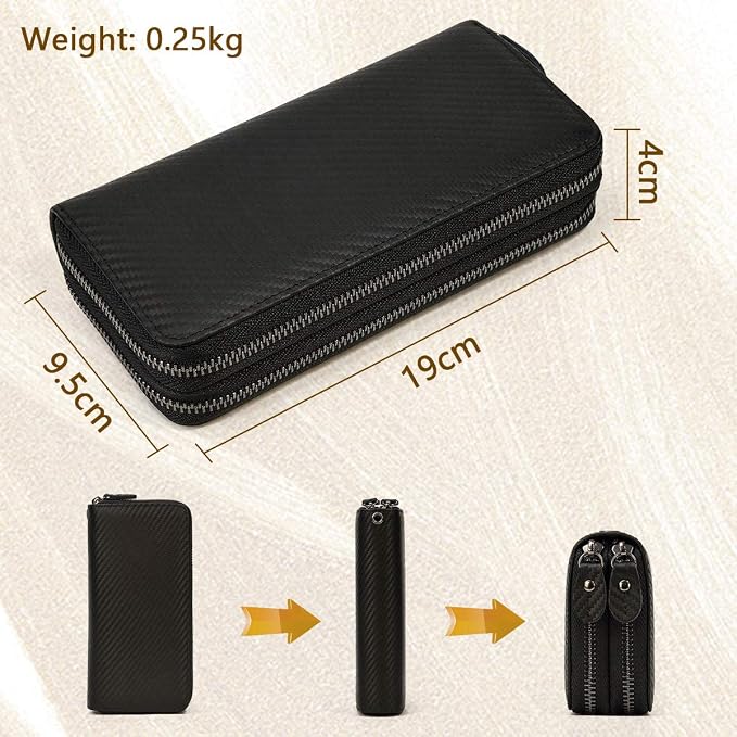 Genuine Leather Long Wallet for Men, Large Capacity Purse Clutch Bag Handbag Checkbook Cash Credit Cards Phone Holder | Large Capacity