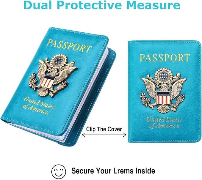 Premium Passport Holder for Travel RFID Blocking Passport Cover Slim | Passport Cover for Women Men Leather US Passport Wallet Case for Travel Passport Book Cover Travel Document Organizer Carrier