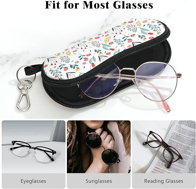 MoKo Sunglasses Soft Case Ultra Light Neoprene Zipper Eyeglass Case for Men Women