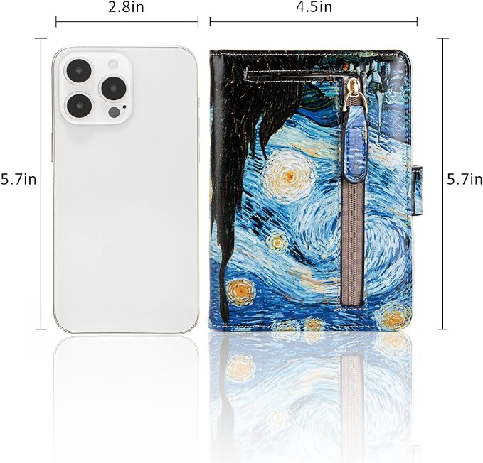 Passport Holder for Travel Essentials, RFID Blocking Passport Wallet Cover with Magnetic Closure, Passport Book Holders for Women and Men (Van Gogh The Starry Night)