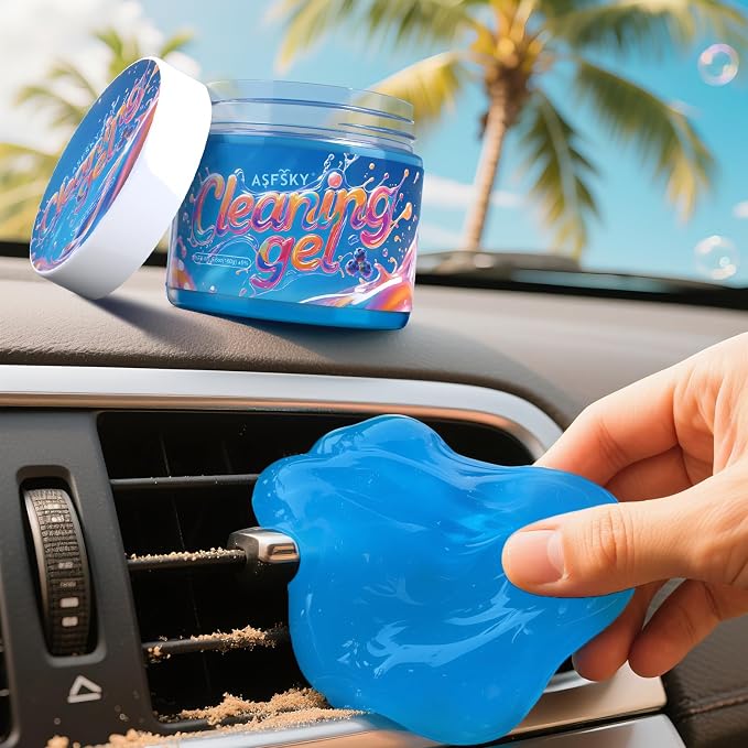 ASFSKY Car Cleaning Gel, Blueberry | Cleaning Putty for Car Interior, Keyboard Dust Remover, Universal Cleaning Gel, Blue, 1 Pack
