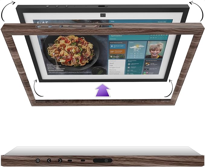 Digital Photo Frame Decoration Frame and Monitor and Tablet Computer Solid Wooden Table Stand,Suitable for Cookbook Stand Holder Display. Digital Photo Frame Decoration Frame (Dark Wood Grain Color)