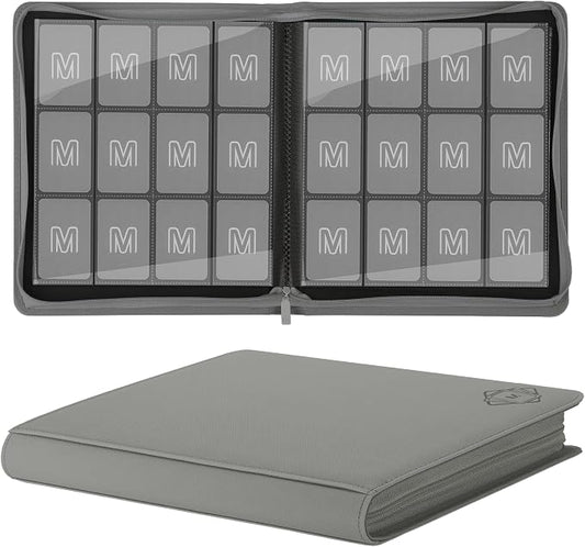 Premium Card Binder 12 Pocket for 720 Pockets Trading Card Binder, PU Zipper Card Collection Album, Sturdy Side-Loading Card Book Holder for MTG, TCG, Game Cards, Sports Cards