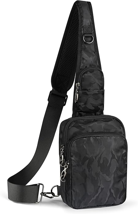 Sling Bag, Crossbody Bag with Zipper Lock, RFID Blocking & Water Resistant for Men and Women