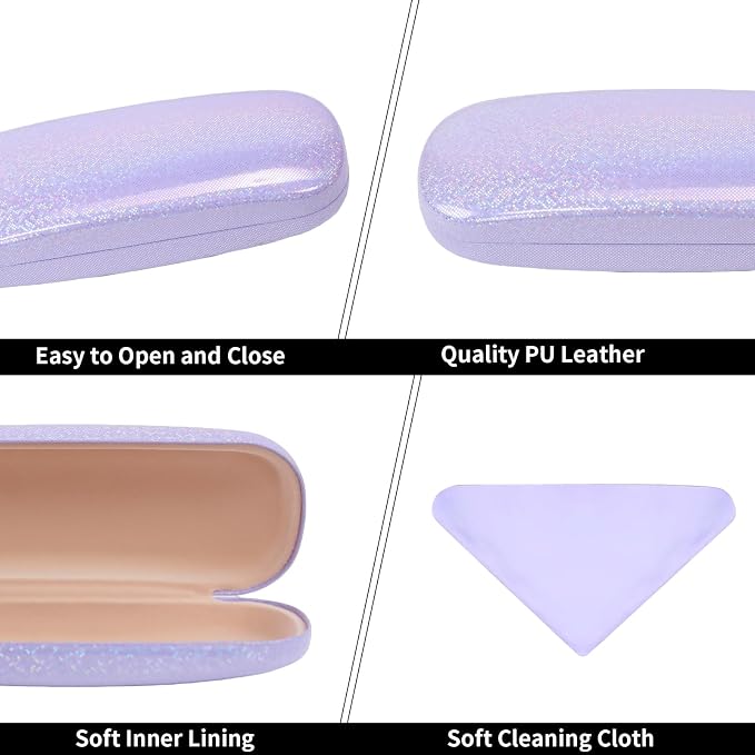 PERFECTSIGHT Hard Shell Eyeglasses Case, Kawaii Protective Glasses Case for Kids, Cute Eyeglass Case for Women Men Girls