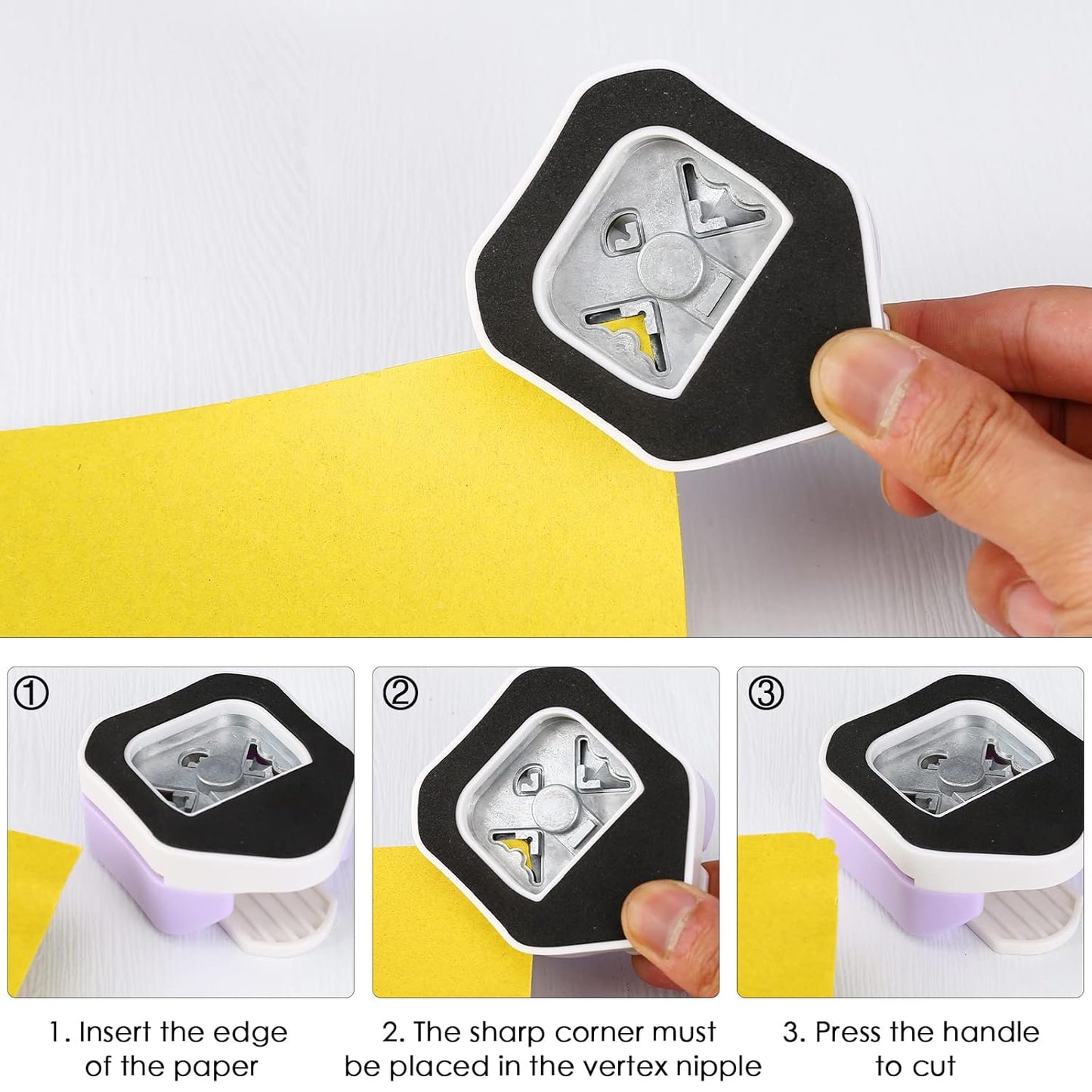 LOONENG 3 Way Beauty Shape Corner Punch, 3 in 1 Corner Paper Punch for Paper Crafts, Laminate, Cardstock, Business Card, DIY Projects, Photo, Card Making and Scrapbooking