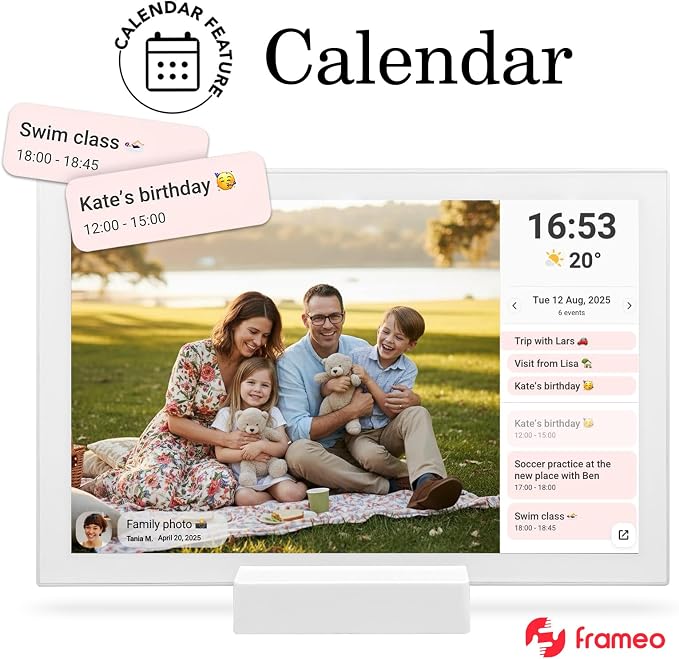 FRAMEO 10.1 Inch WiFi Digital Photo Frame,1280x800 HD IPS LCD Touch Screen,Auto-Rotate Portrait and Landscape,32GB Storage,Share Moments Instantly via Frameo App from Anywhere