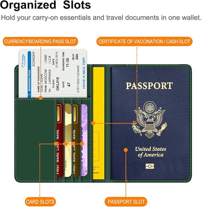 FINTIE Passport Holder, Slim Travel Wallet RFID Blocking Card Case Cover | Passport Cover Protector Essentials with Credit Card Slots, For Women/Men