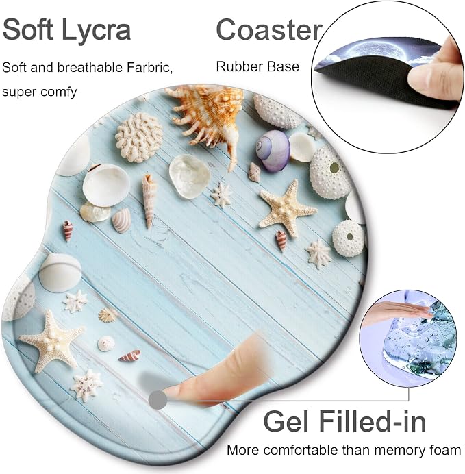 Ergonomic Mouse Pad with Wrist Rest Support,Gel Mouse Pads for Desk | Big Mousepad With Coaster Non-slip & Pain Relief for Computer, Home&Office Desk Decor