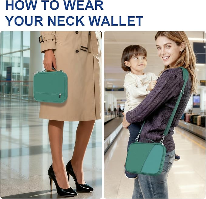 Family Passport Holder for Travel with RFID Blocking, Traveling Essentials Organizer Pouch Bag, Light Passport Wallet for Travel Must Haves Accessories for Women Men