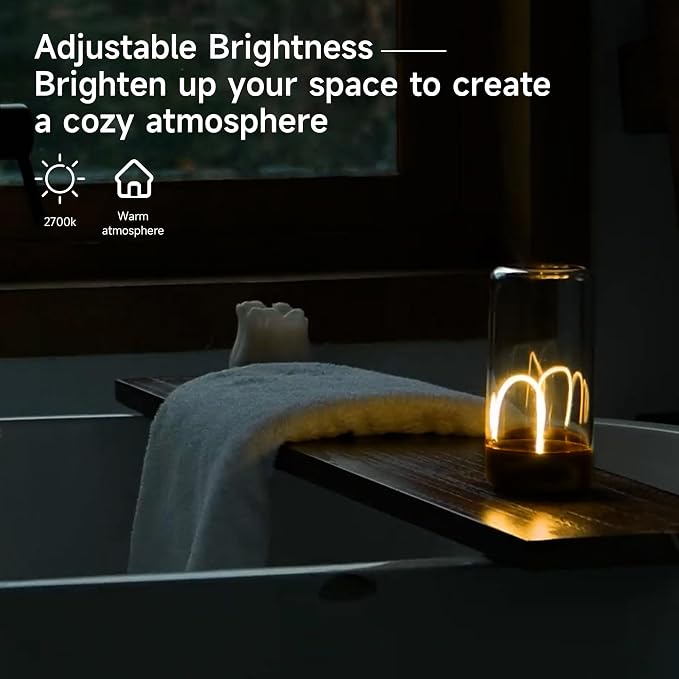 Mini Minimalist Table Lamp, Rechargeable Night Stand Lamp, Gray+White, 2 Packs