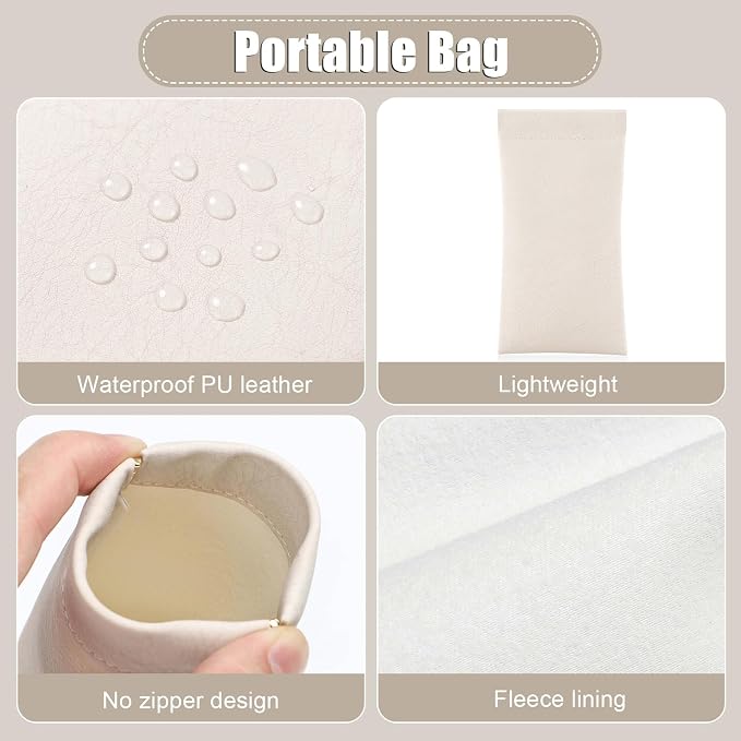 Sightor Sunglass Case, 2 Pcs Soft Eyeglass Cases for Women Portable Squeeze Top Leather Glasses Pouch