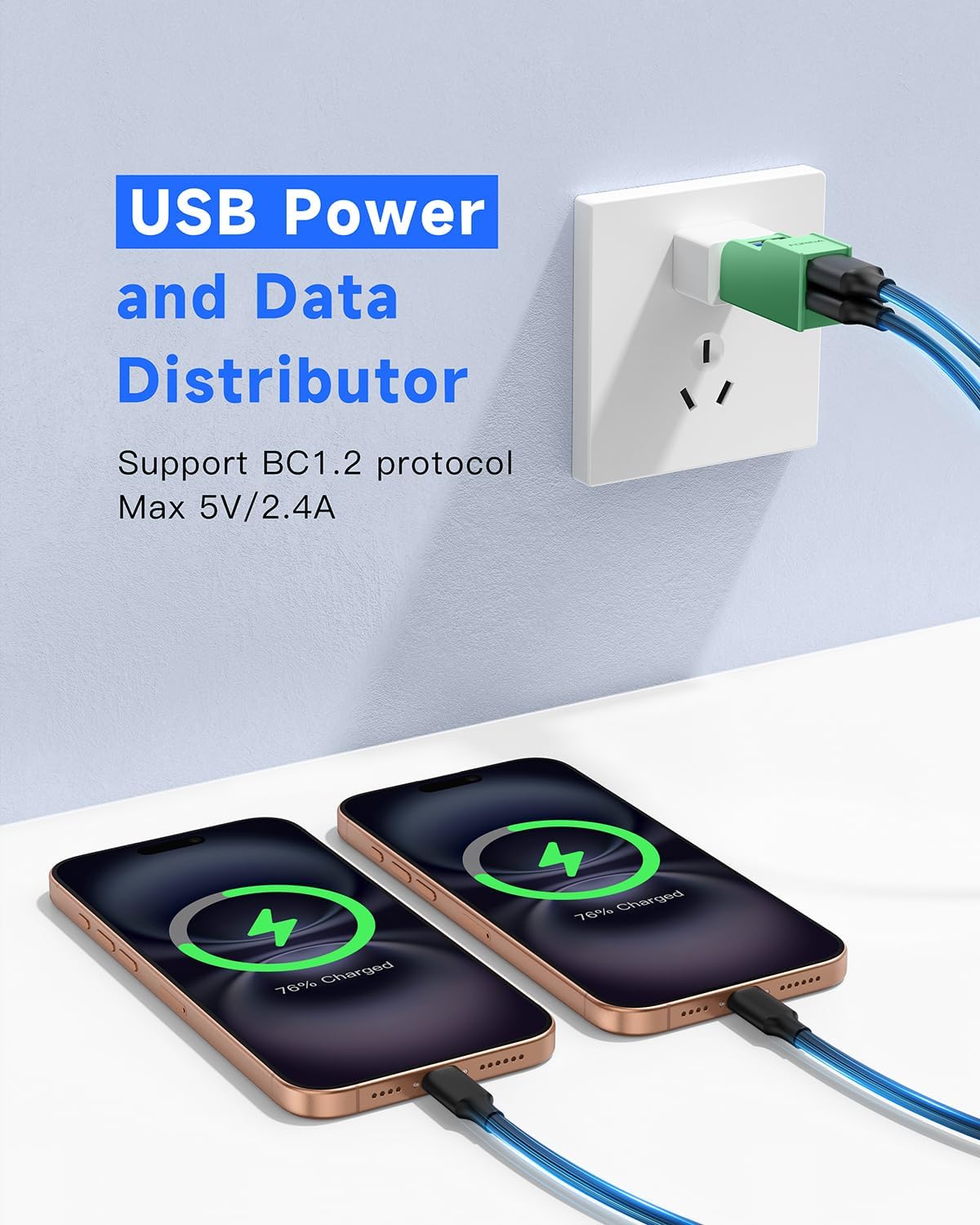 FORIDA 3 Ports USB 3.0 Adapter, USB Hub with 1 USB 3.0 and 2 USB 2.0 Ports, Portable USB Port Splitter for Keyboard, Mobile Hard Disk, U Disk, Camera, Mouse, etc (Green)