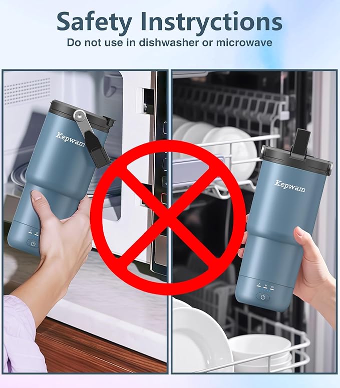 Kepwam Self-Heating Travel Mug 20oz, Temperature-Controlled Coffee Warmer Mug, Smart Travel Coffee Mug Keep Coffee Drinks Hot, Heated Mug Great for Driver Outdoor Fits Car Cup Holders
