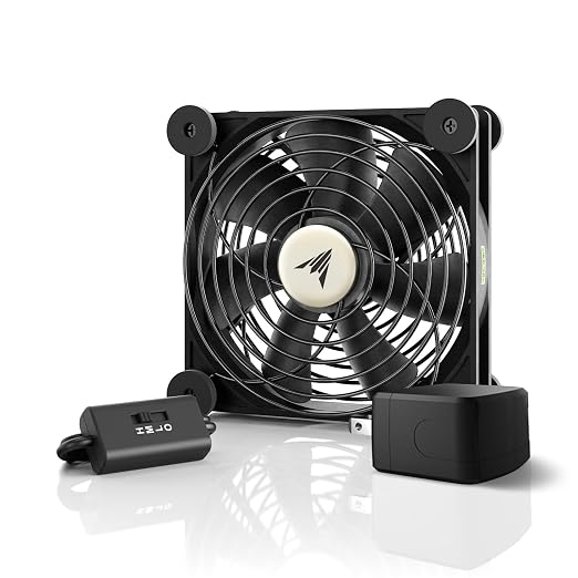 AC Infinity MULTIFAN S3-P, Quiet 120mm AC-Powered Fan with Speed Control, UL-Certified for Receiver DVR PlayStation Xbox Component Cooling