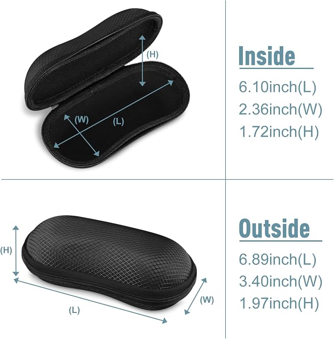 FINTIE Sunglasses Case, Hard EVA Shell Shockproof Sport Glasses Case with Metal Carabiner Travel Zipper Eyeglasses Holder