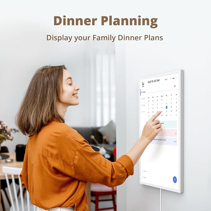 Dragon Touch 24 inch Digital Calendar Chore Chart – Interactive Touchscreen, Smart Family Planner, Hearth Display Desk Digital Calendar Seamless Scheduling