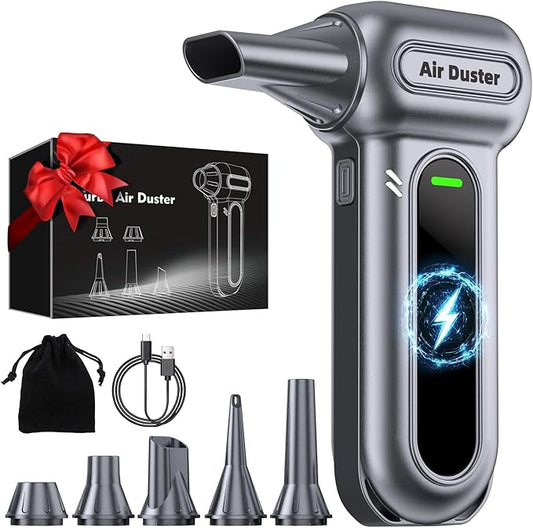Electric Air Duster Cleaning Tools -180000RPM Super Power Cordless Air Duster, Rechargeable Brushless Motor Durable Blower, 4-Gear Adjustable Dust Blower for Computer, Keyboard and Car