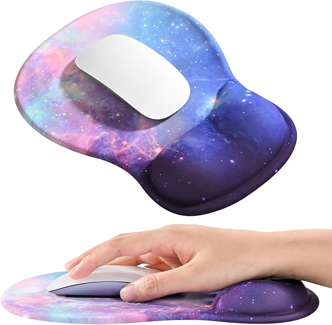 EooCoo Mouse Pad with Gel Wrist Rest, Ergonomic Mousepad Wrist Alignment | Middle Concave Design for Natural Wrist Alignment, Non-Slip Base Mousepad, Carpal Tunnel Relief, Office Desk Accessories