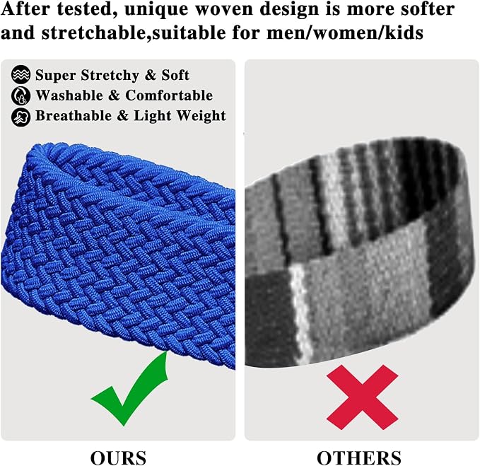 Fishent Stretchy Wristlet Keychain, Cute Key Chain, Woven Wrist Lanyard for Car Keys with 3 Keyrings and D-ring for Women Men