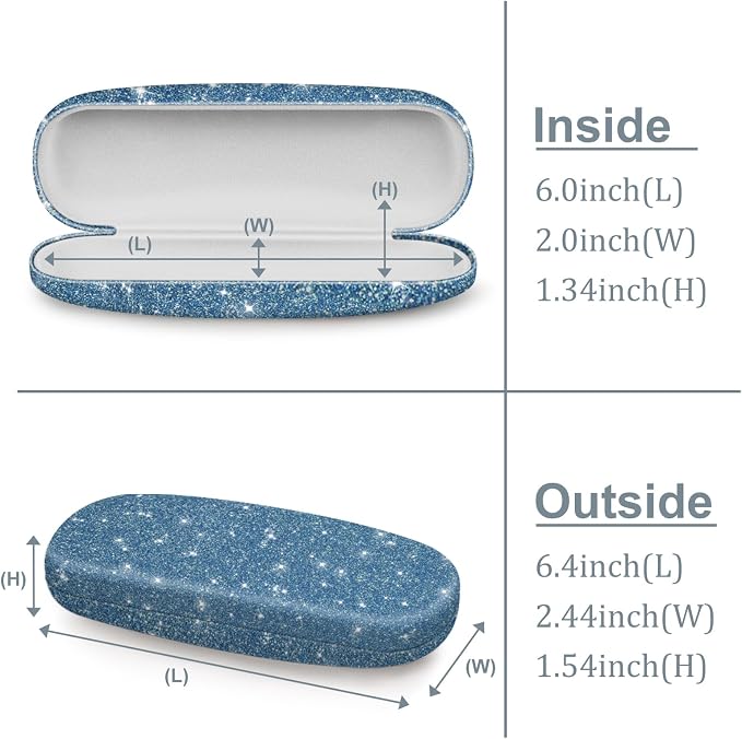 FINTIE Hard Shell Eyeglasses Case, Portable Protective Glasses Cover Eyeglass Holder Box with Cleaning Cloth for Men Women
