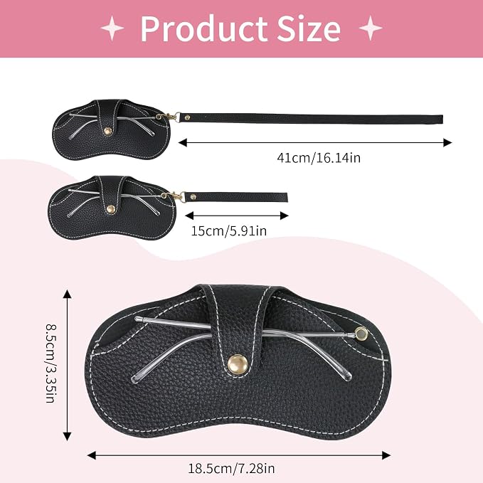 Double Eyeglass Case Soft Dual Glasses Case for Women Men Travel Squeeze Top Sunglasses Cases Eyeglasses Pouch