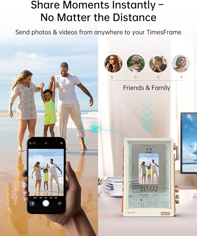Divoom Times Frame-10.1" WiFi Digital Picture Frame with 64GB, Free App with No Subscription Fees, Supports Uploading Photos/Videos/Calendars/Weather/Sports Scores and Various DIY Content