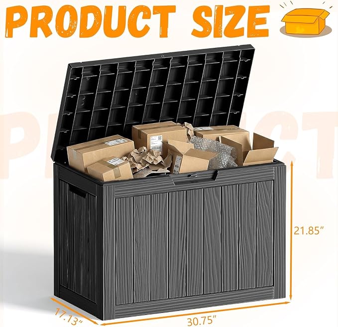 50 Gallon Outdoor Package Delivery Box, Black | Lockable Secure, Waterproof & Weatherproof, Resin Parcel Drop Box, For Porch, Garden, Backyard, Patio & Lawn
