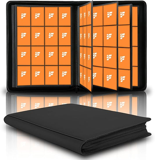 1000+ Pockets Trading Card Binder, 16 Pockets Trading Card Binder Ringless Side Loading Trading Card Album Folder for TCG,MTG,Sports Cards(bllack-1)