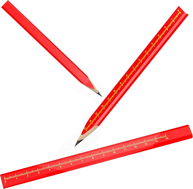 RONDURE 8-Pack Carpenter Pencils for Construction Woodworking Flat pencil - Heavy Duty Contractor Building Pencil Carpentry Woodworking Marking Tool (8 PCS)