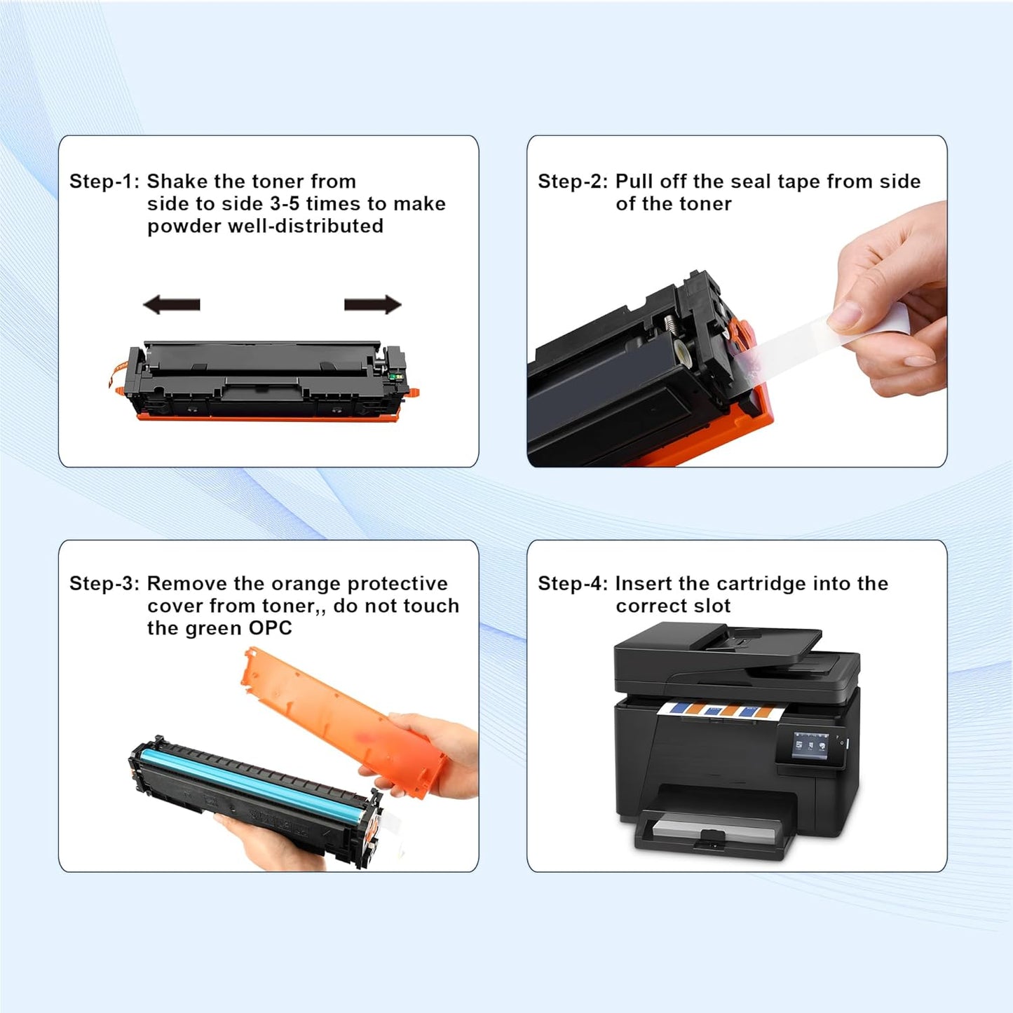 307A Toner Cartridge 4 Pack Replacement for HP 307A Works with HP Color Professional CP5225 CP5225n CP5225dn Printer Toner (Black Cyan Magenta Yellow)