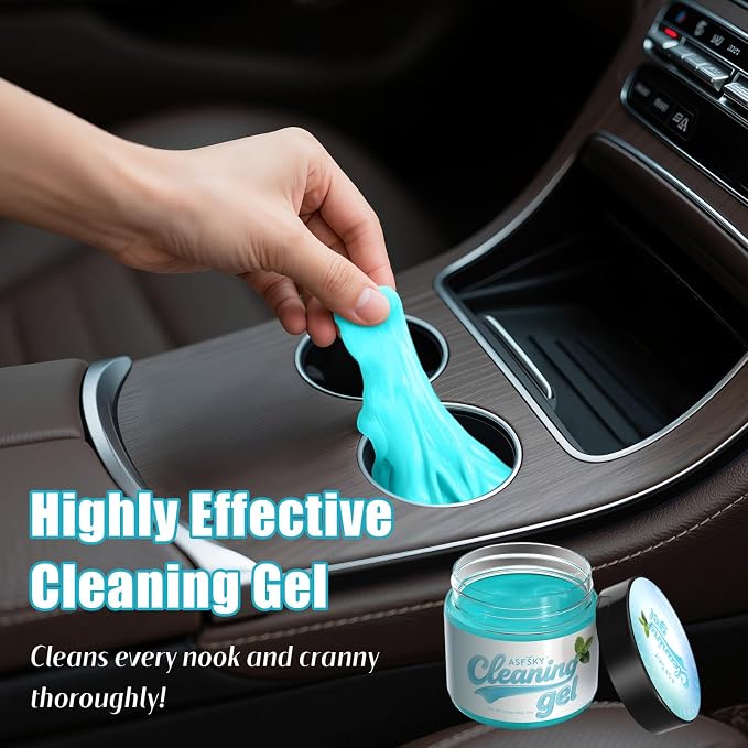 ASFSKY Car Cleaning Gel, Mint | Cleaning Putty for Car Interior, Keyboard Dust Remover, Universal Cleaning Gel, Blue, 1 Pack
