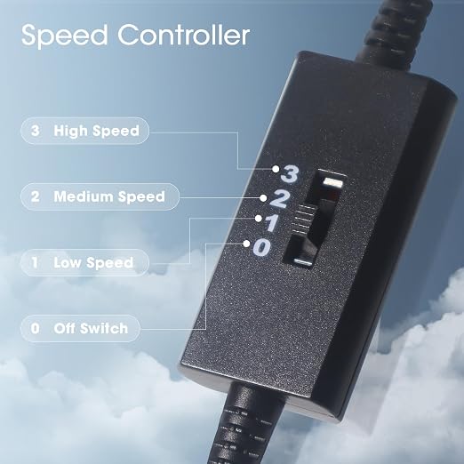 Dual 120mm 5V USB Cooling Fan with Speed Controller Dual Ball Bearings Quiet USB Fan for Router TV Box Micro Computer Cabinet Cooling
