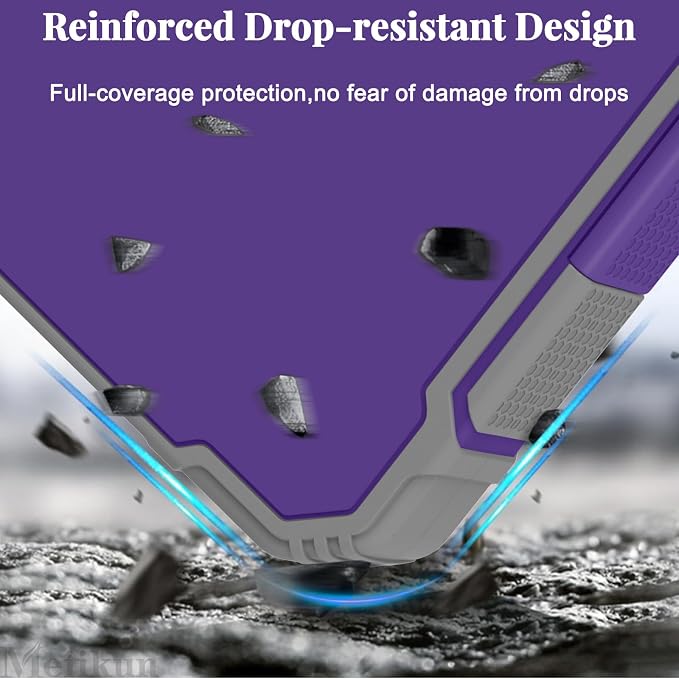 Meiikun Clipboard with Storage, Rugged Shockproof Protective, Internal Pen Pouch & Metal Clip, Heavy Duty Plastic Clip Boards 8.5x11, High Capacity Contractor Folder for School Office (Purple)