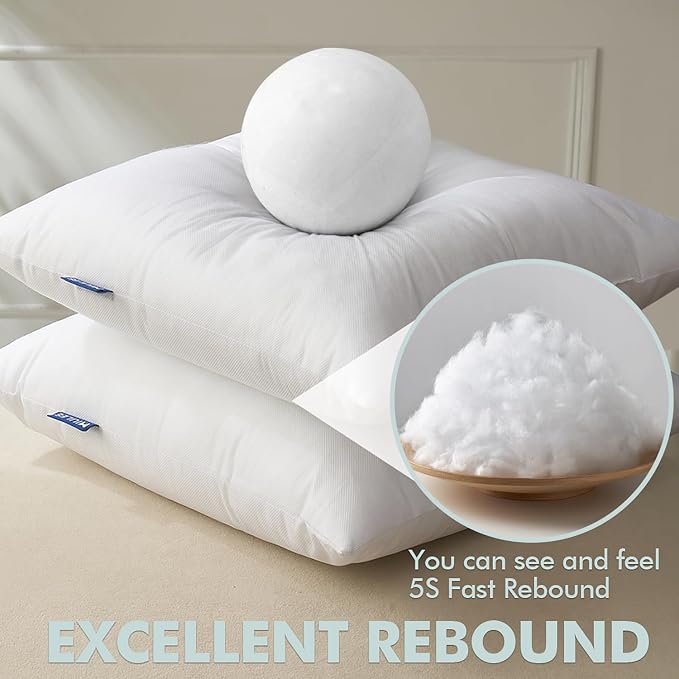 MIULEE Pillow Insert 16x16 Inch Set of 2, Decorative Throw Pillow Inserts | Premium Fluffy Pillow Forms Sham Stuffer for Sofa Couch Living Room