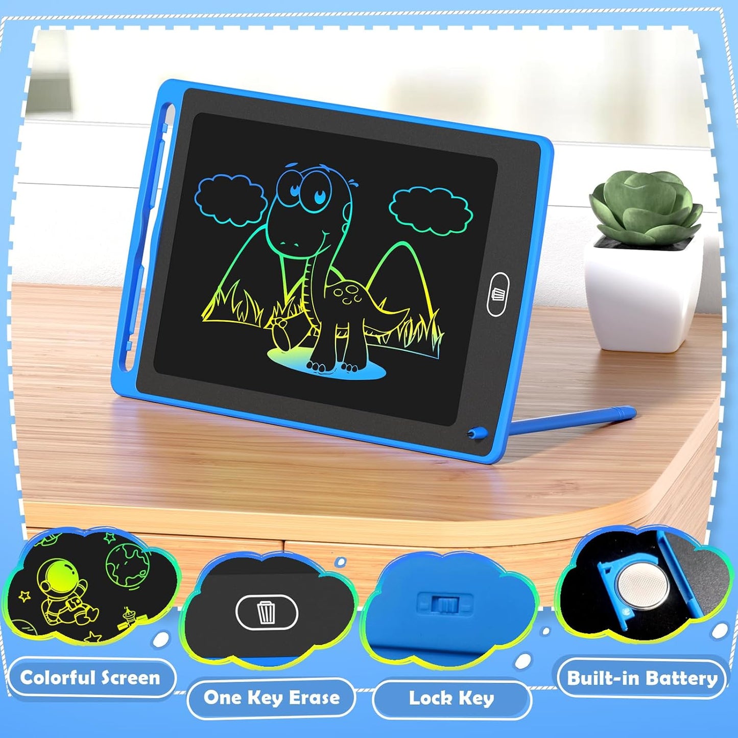LCD Writing Tablet for Kids, 8.5 Inch Colorful Doodle Board Drawing Tablet, Educational Learning Toys Birthday Gifts for Kids Age 3 4 5 6 7 8 (8 Pack)