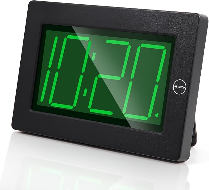 Alarm Clock, Wall Clock, Digital Clock, 3" LED Digit Display, Adjustable Brightness, Auto Night Mode, Auto Alarm Volume Increasing, Wall-Mount & Table-top
