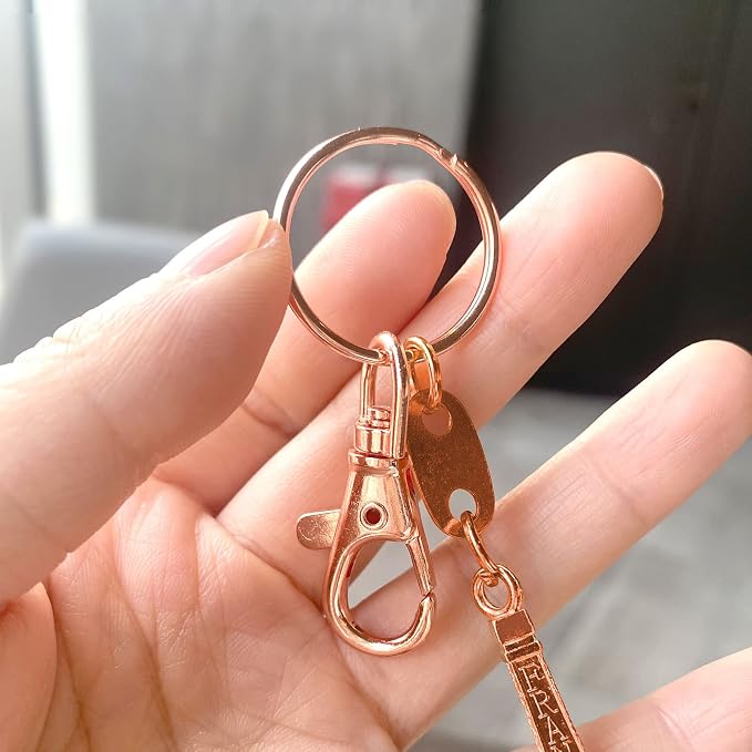 100PCS Swivel Snap Hooks with Key Rings, Premium Metal Swivel Lobster Claw Clasps Assorted Sizes (Large, Medium, Small) for Keychain Clip Lanyard, Jewelry Making, Crafts, Rose Gold