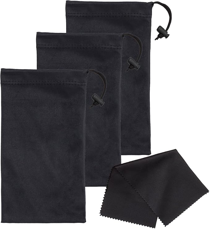 Mamlyn Premium Quality Microfiber Sunglasses Pouch With Spring Fastener