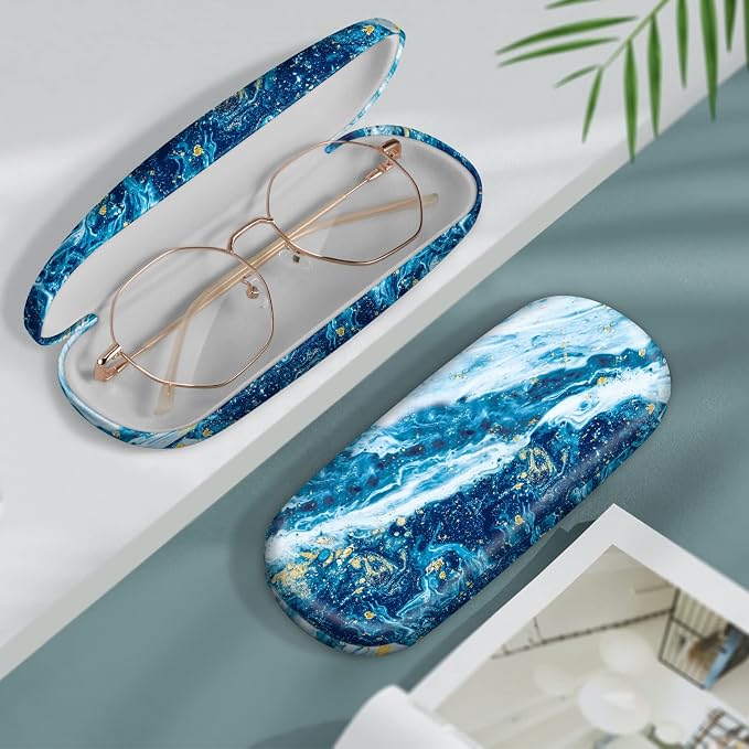FINTIE Hard Shell Eyeglasses Case, Portable Protective Glasses Cover Eyeglass Holder Box with Cleaning Cloth for Men Women